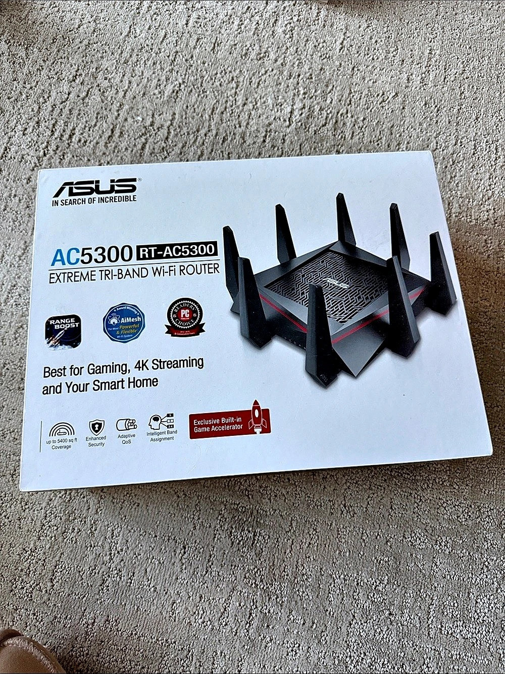 ASUS RT-AC5300 Extreme Tri-Band Wi-Fi Router Tri-Band Wireless Router Black &